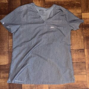 Figs Grey V-neck Scrub Top